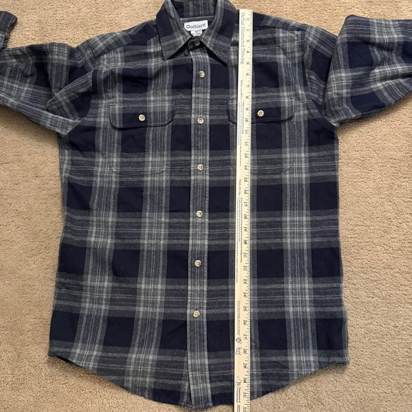 Carhartt Men's Heavyweight Flannel Shacket Blue Plaid Size Medium Gorpcore - Picture 7 of 8